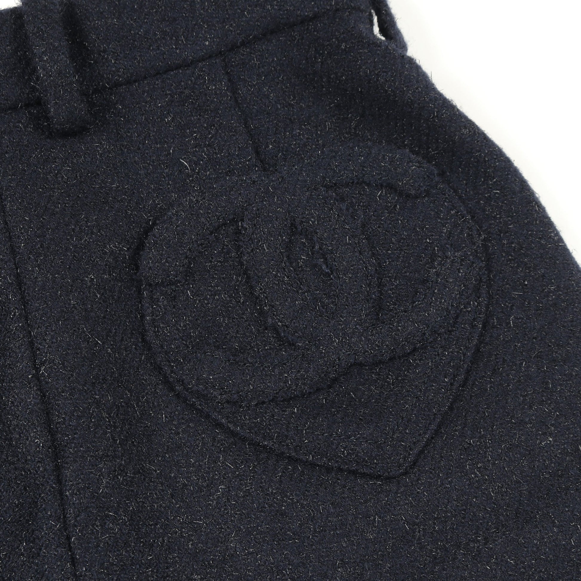 ココマークボタン ショート パンツ ウール カシミヤ ネイビー シャネル ボトムス CHANEL