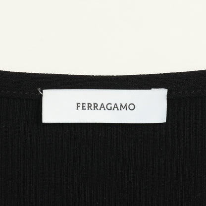 アンサンブル タンクトップ カットソー 刺繍 コットン ブラック サルヴァトーレフェラガモ トップス Salvatore Ferragamo