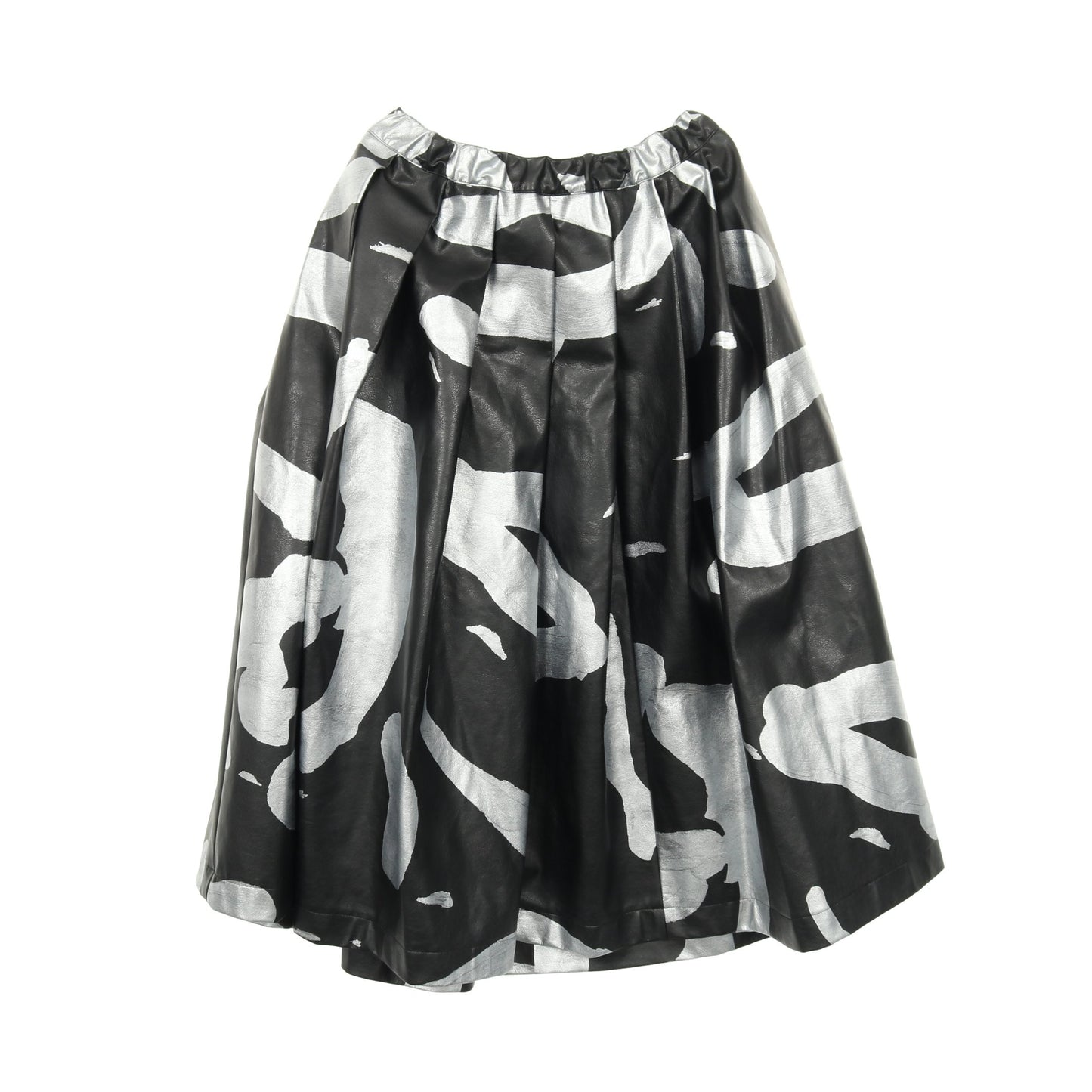 スカート 総柄 ブラック シルバー フェイクレザー コムデギャルソン ボトムス Comme des Garcons