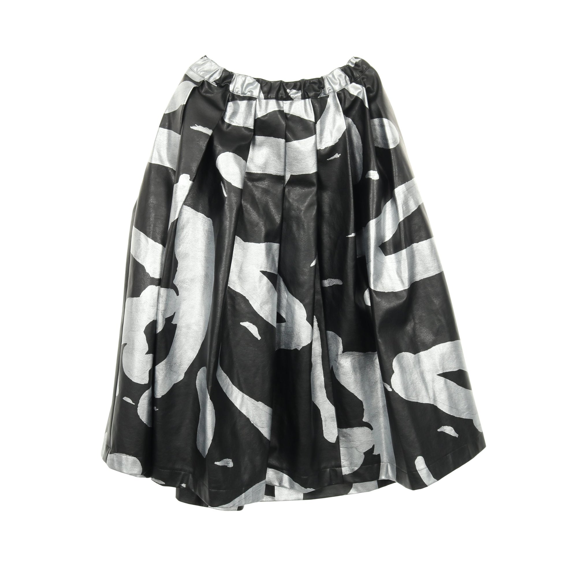 スカート 総柄 ブラック シルバー フェイクレザー コムデギャルソン ボトムス Comme des Garcons