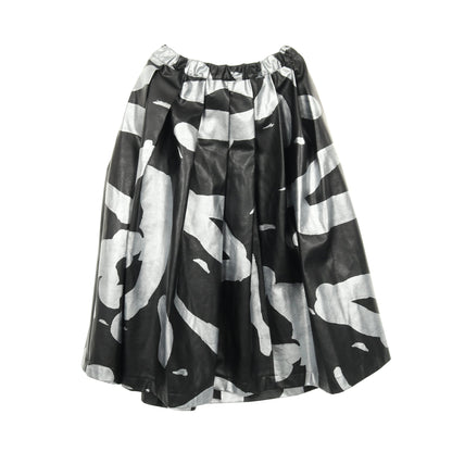 スカート 総柄 ブラック シルバー フェイクレザー コムデギャルソン ボトムス Comme des Garcons