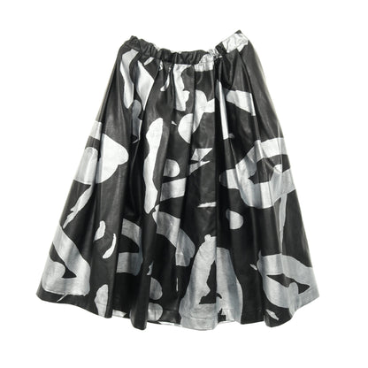 スカート 総柄 ブラック シルバー フェイクレザー コムデギャルソン ボトムス Comme des Garcons