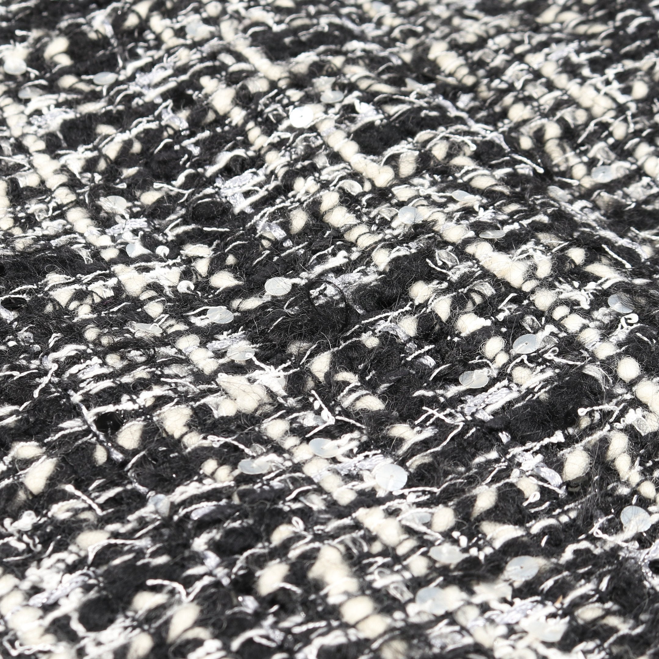 ココマークボタン ツイード ノーカラージャケット スパンコール