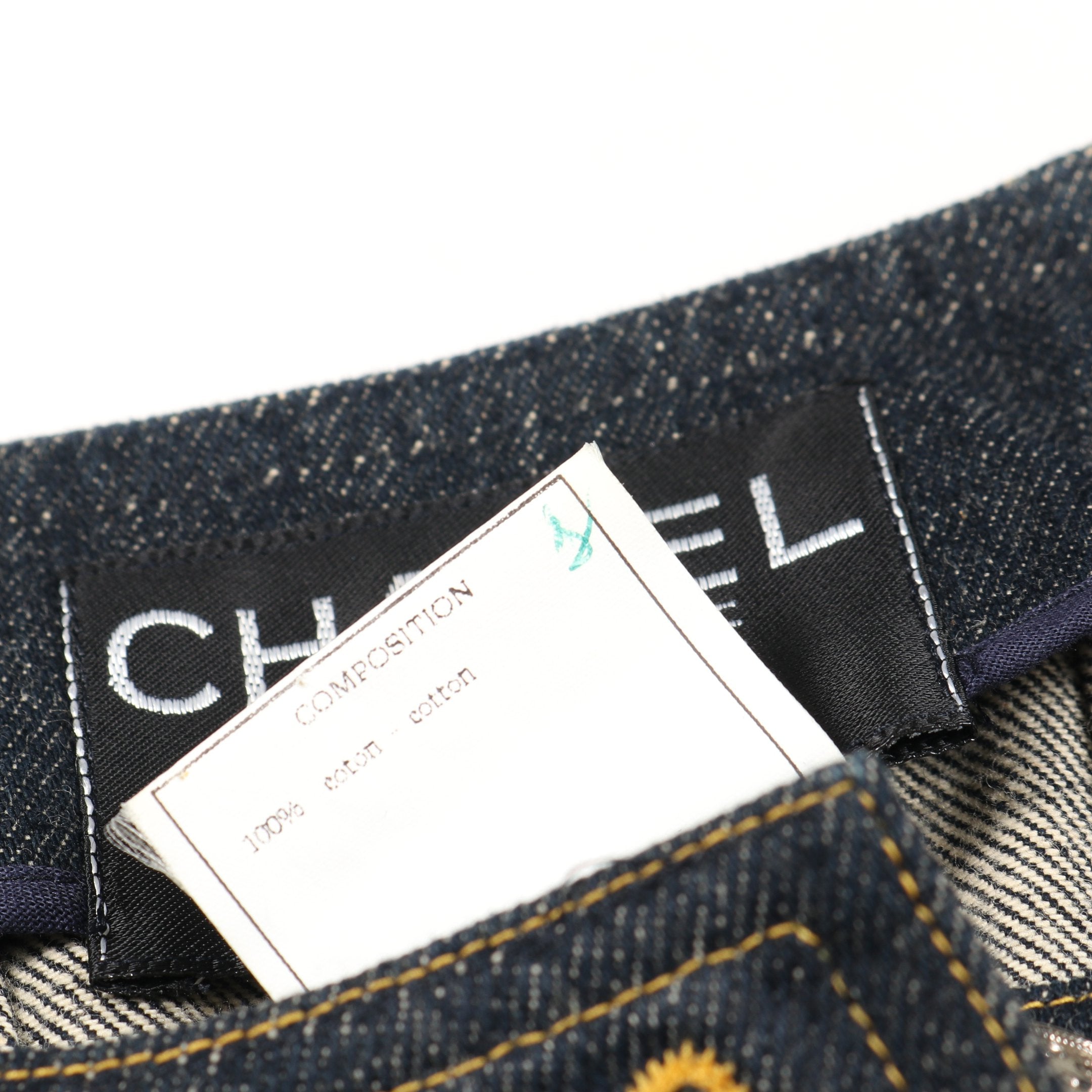 ココマークボタン デニムジャケット ノーカラージャケット コットン