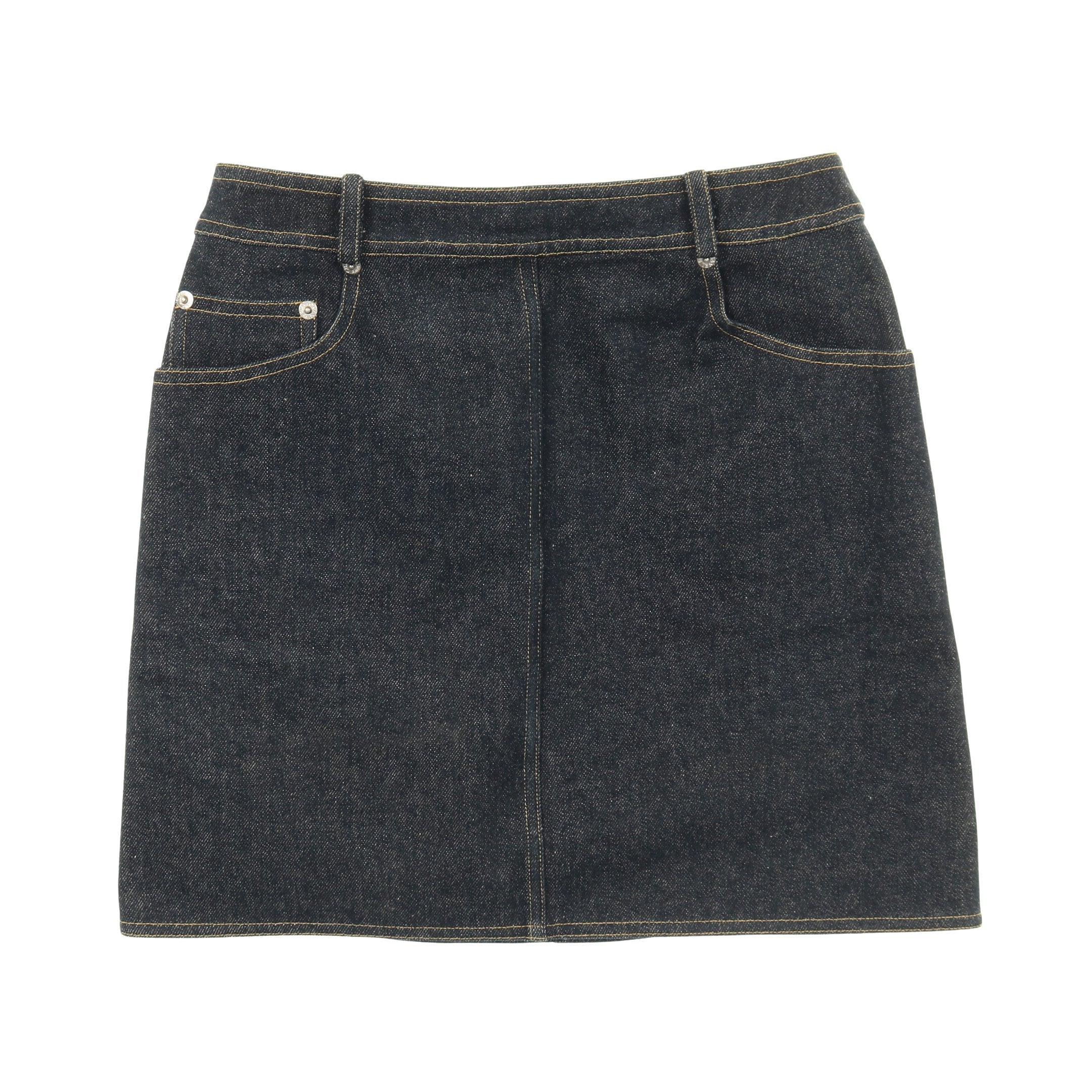 ココマーク デニムスカート コットン インディゴブルー シャネル – RECLO