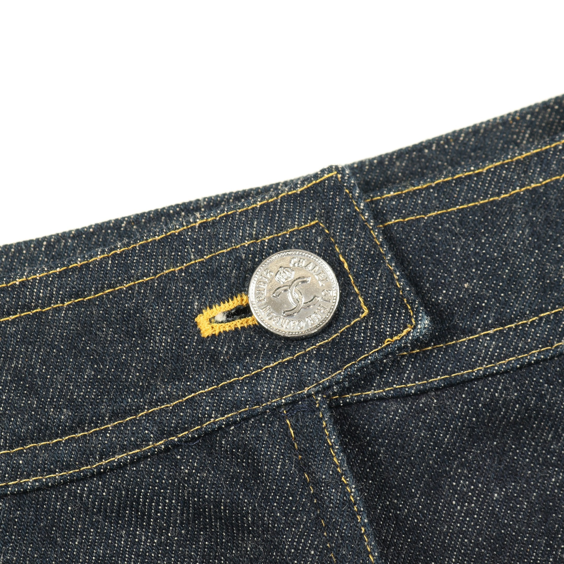 ココマーク デニムスカート コットン インディゴブルー シャネル – RECLO