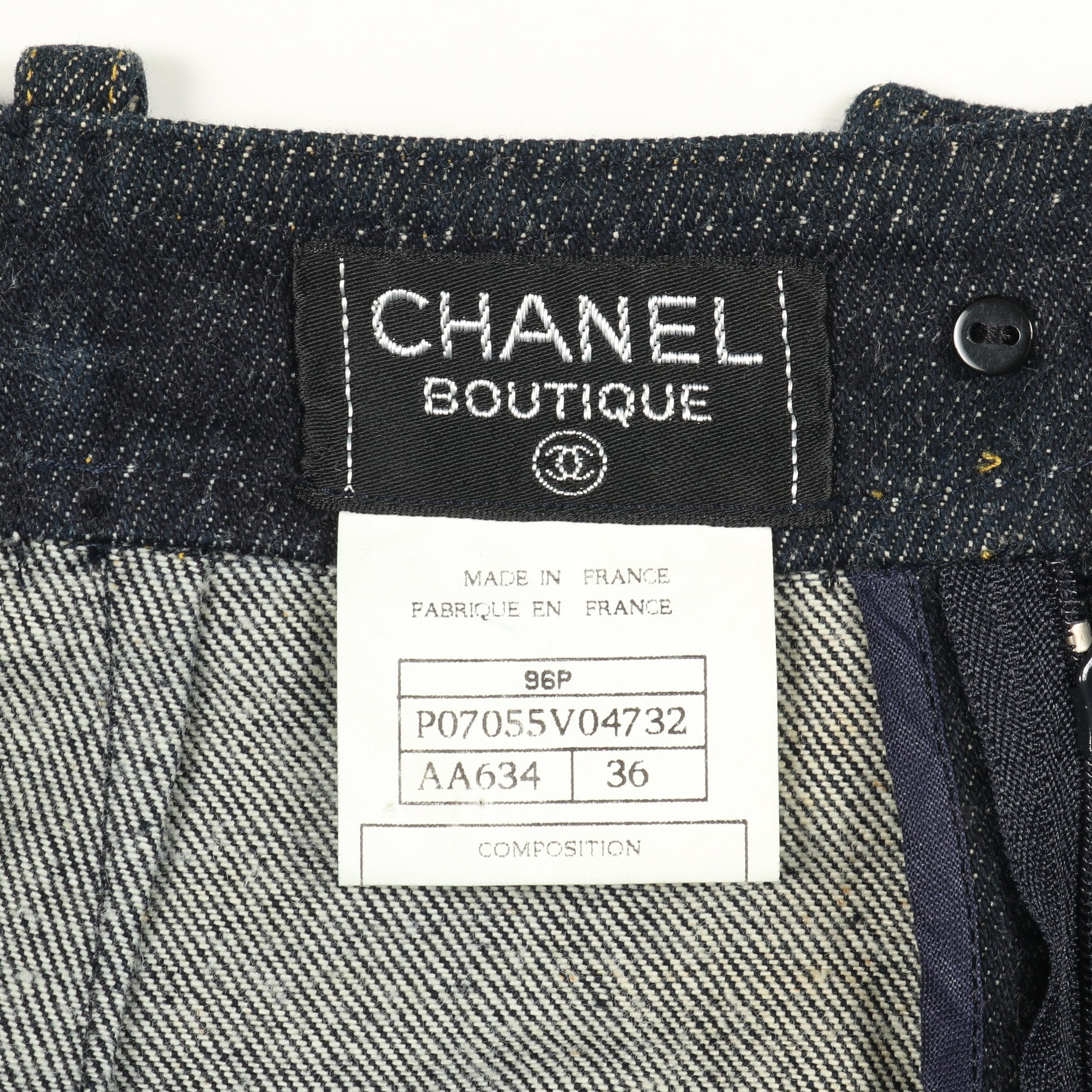 ココマーク デニムスカート コットン インディゴブルー シャネル – RECLO