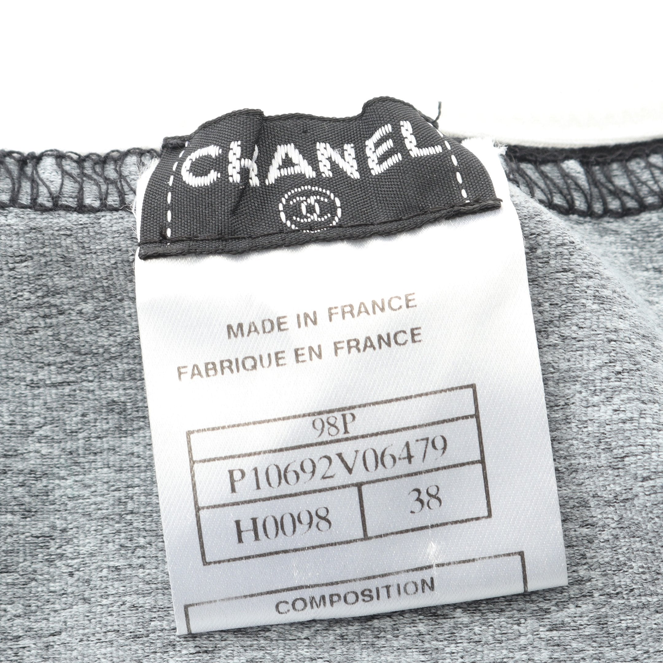 ココマーク刺繍 半袖Tシャツ Vネック ナイロン グレー ブラック