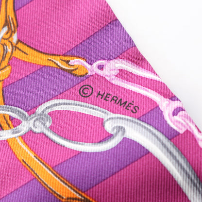 ツイリー BRIDES de GALA リボン スカーフ シルク パープル マルチカラー エルメス 財布・小物 HERMES