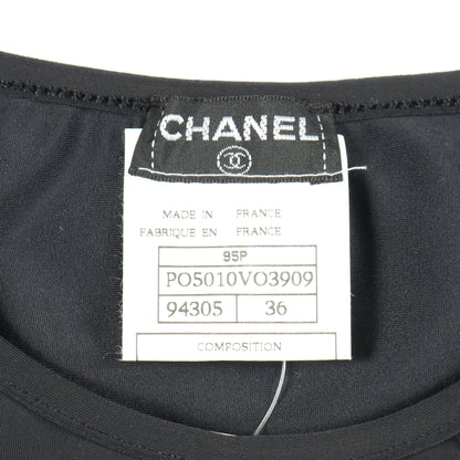 ココマーク カットソー 半袖 クロップド丈 ナイロン ブラック シャネル トップス CHANEL