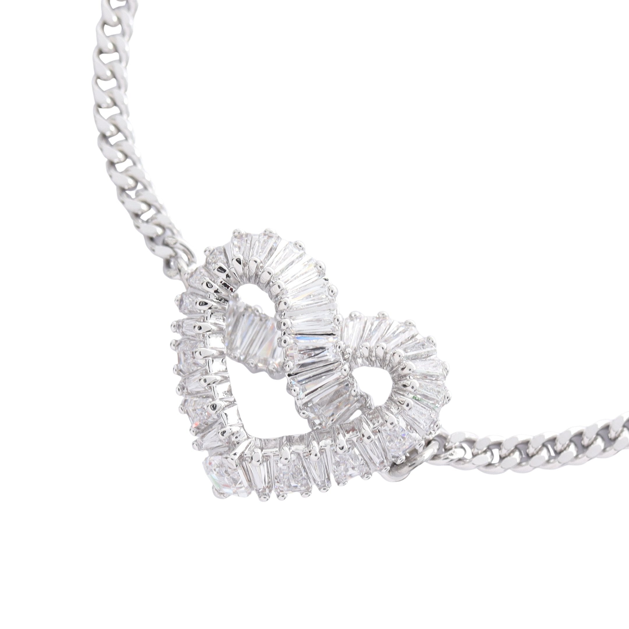 Matrix ハート ブレスレット クリスタル シルバー クリア