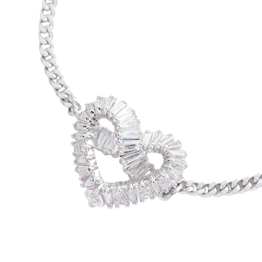 Matrix ハート ブレスレット クリスタル シルバー クリア スワロフスキー アクセサリー SWAROVSKI