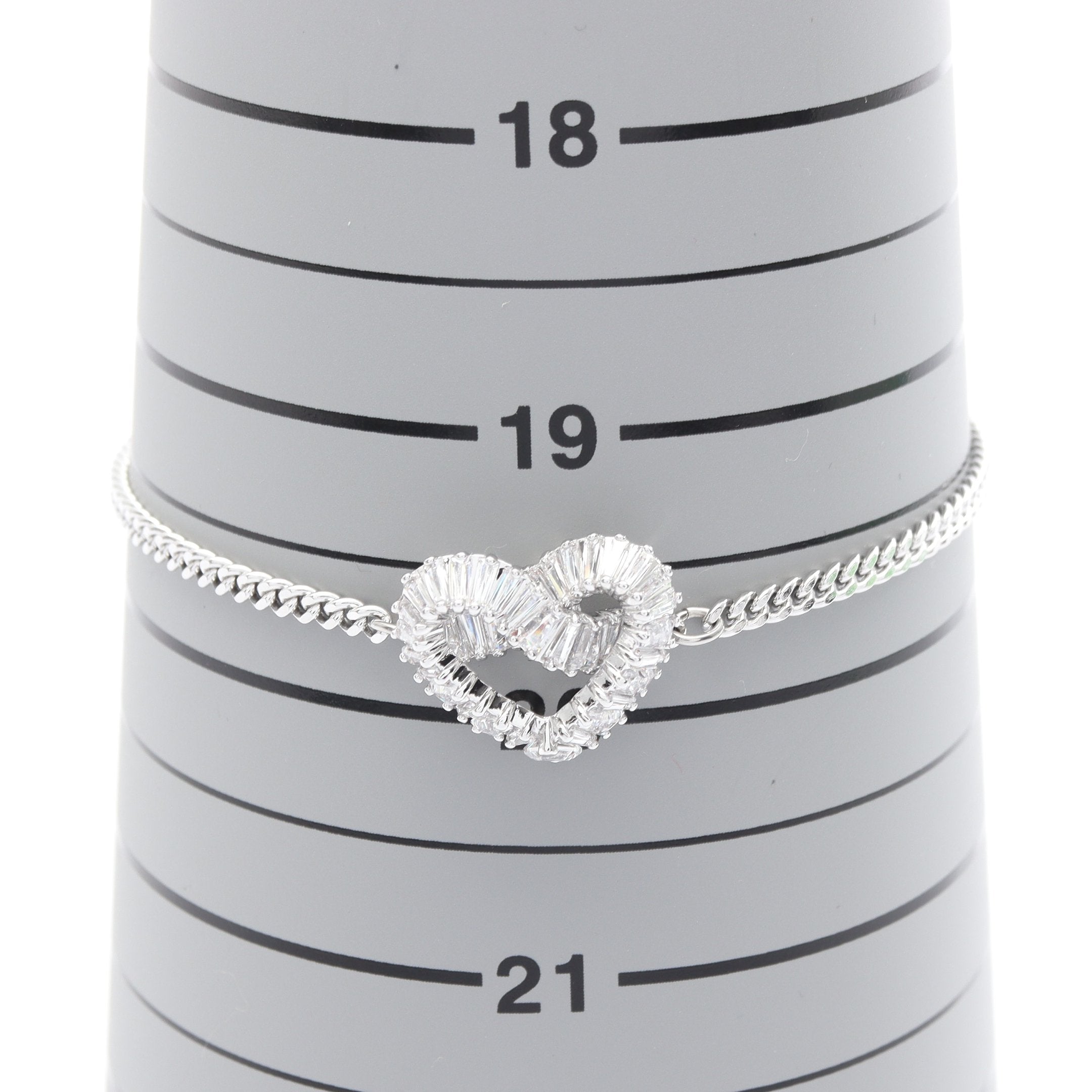 ハート型クリスタルブレスレット Matrix ハート ブレスレット クリスタル シルバー クリア