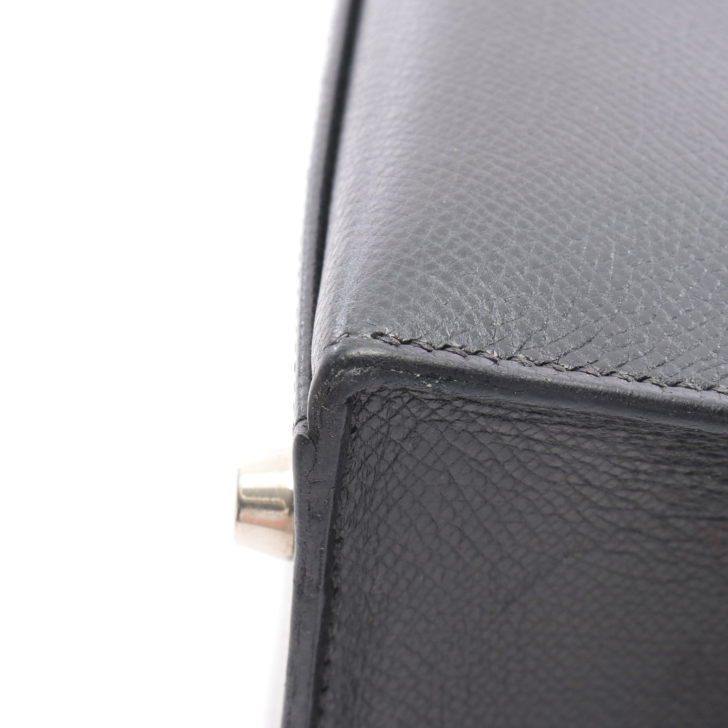 ケリー32 ハンドバッグ クシュベル ブラック シルバー金具 外縫い 2WAY □H刻印 エルメス バッグ HERMES