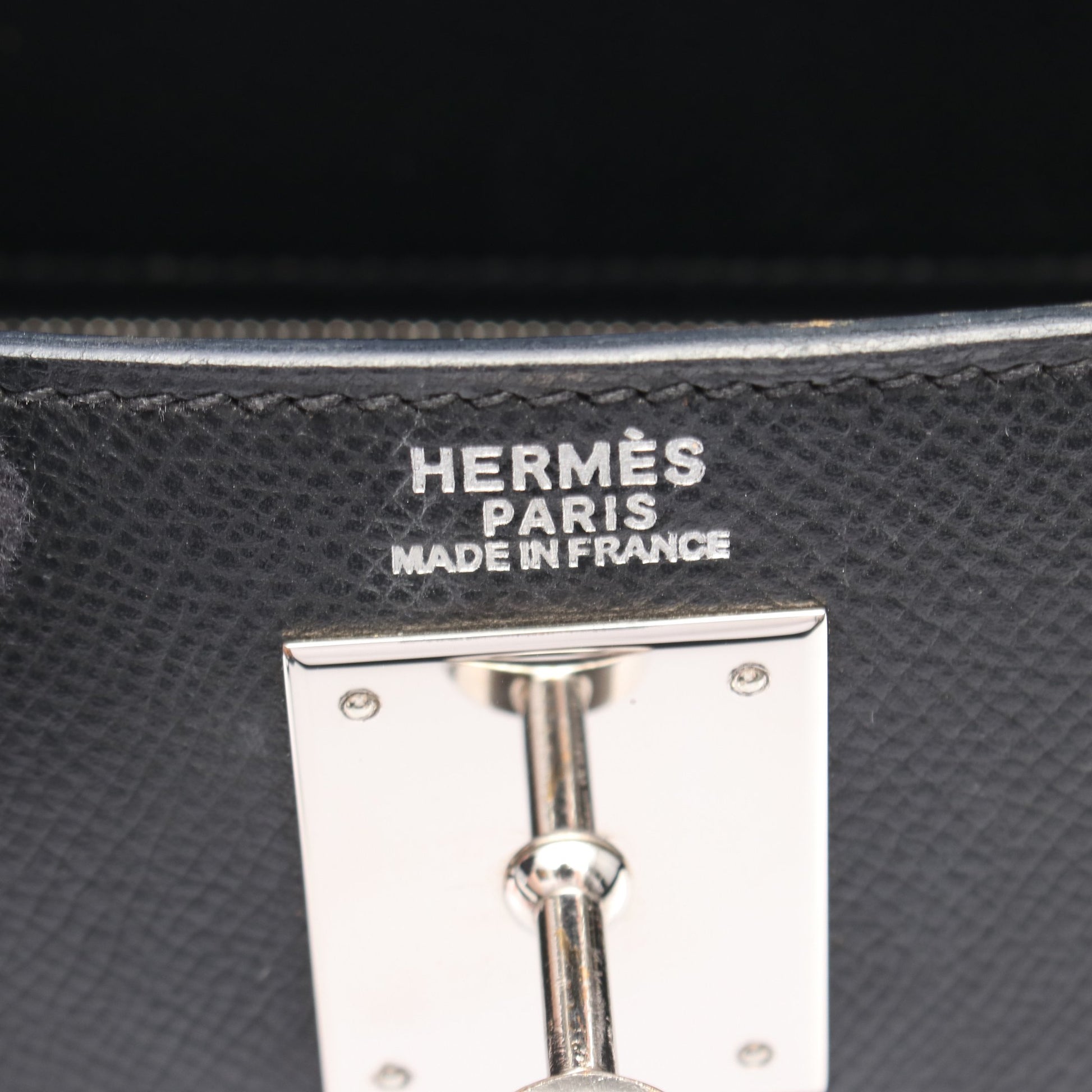 ケリー32 ハンドバッグ クシュベル ブラック シルバー金具 外縫い 2WAY □H刻印 エルメス バッグ HERMES