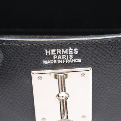 ケリー32 ハンドバッグ クシュベル ブラック シルバー金具 外縫い 2WAY □H刻印 エルメス バッグ HERMES