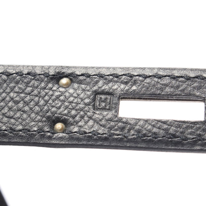 ケリー32 ハンドバッグ クシュベル ブラック シルバー金具 外縫い 2WAY □H刻印 エルメス バッグ HERMES