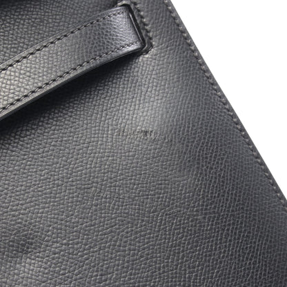 ケリー32 ハンドバッグ クシュベル ブラック シルバー金具 外縫い 2WAY □H刻印 エルメス バッグ HERMES
