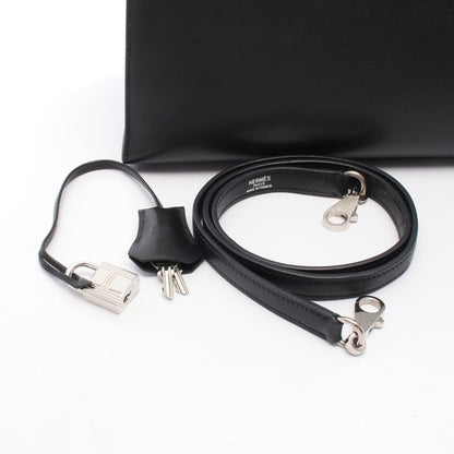 ケリー32 ハンドバッグ クシュベル ブラック シルバー金具 外縫い 2WAY □H刻印 エルメス バッグ HERMES