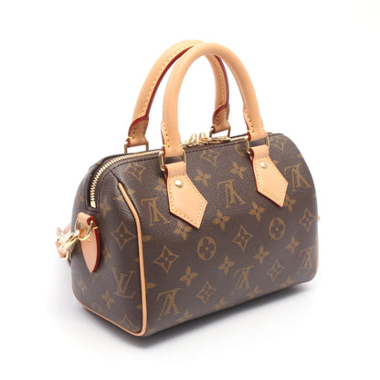スピーディ バンドリエール 20 モノグラム ベージュ ハンドバッグ PVC レザー ブラウン 2WAY ルイヴィトン バッグ LOUIS VUITTON