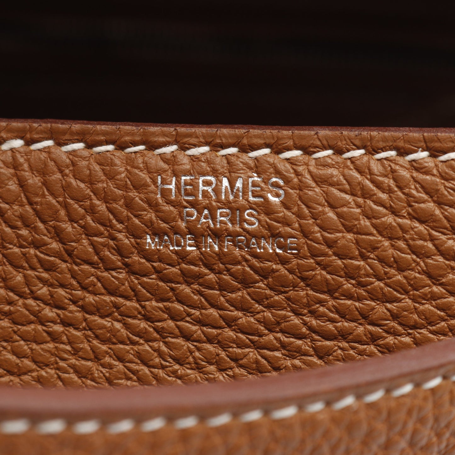 スティーブ ライト ジュニア ゴールド ショルダーバッグ トゴ ブラウン シルバー金具 W刻印 エルメス バッグ HERMES
