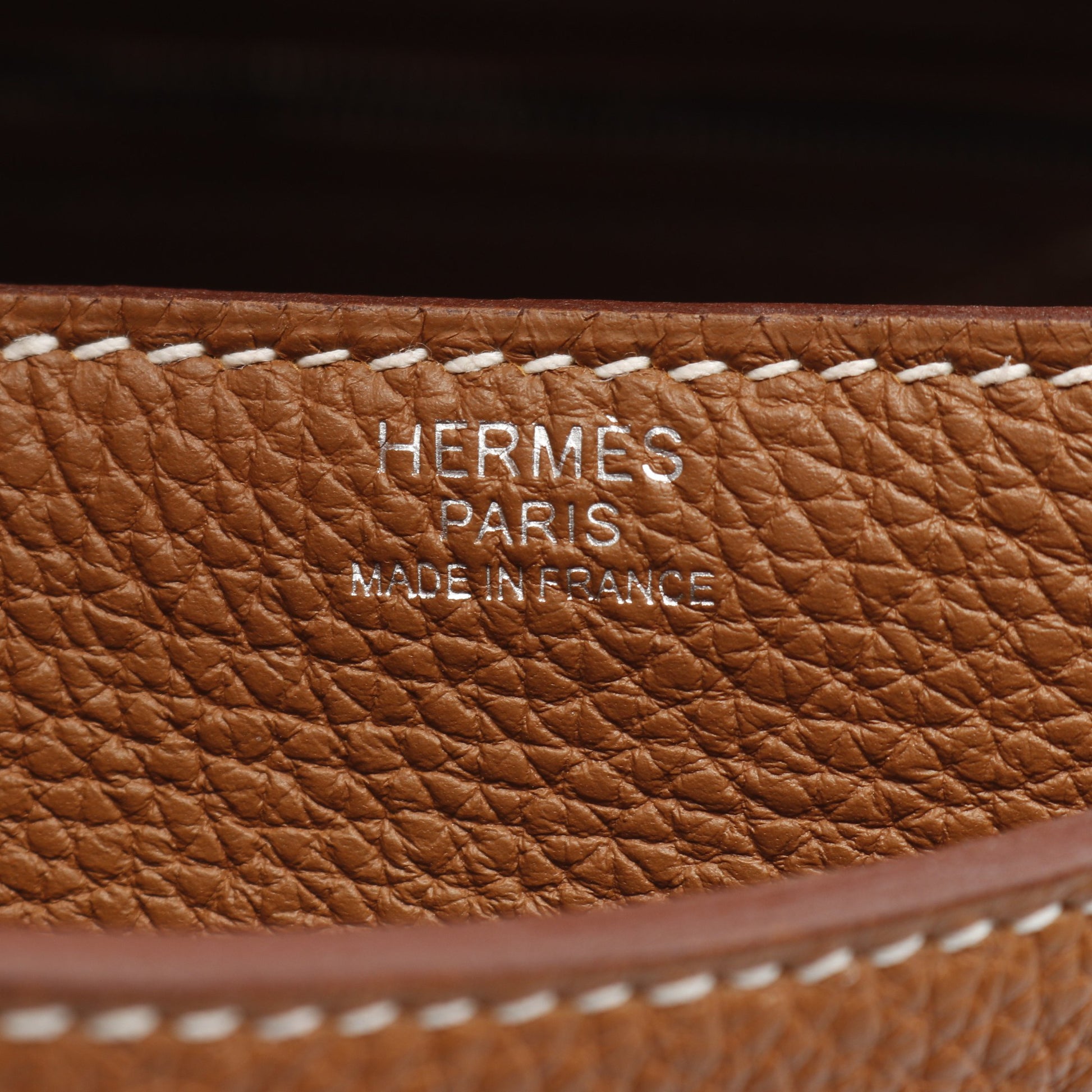 スティーブ ライト ジュニア ゴールド ショルダーバッグ トゴ ブラウン シルバー金具 W刻印 エルメス バッグ HERMES