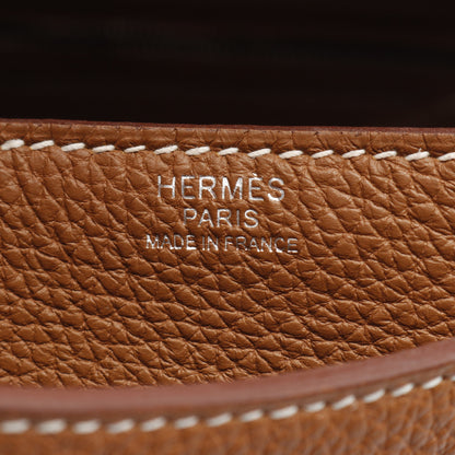 スティーブ ライト ジュニア ゴールド ショルダーバッグ トゴ ブラウン シルバー金具 W刻印 エルメス バッグ HERMES