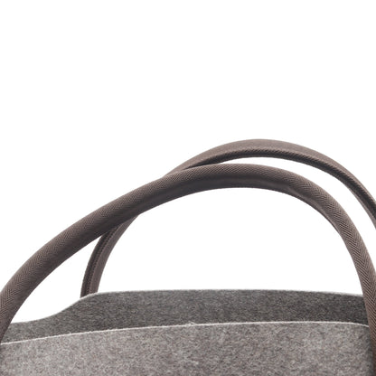 サックドパンサージュ グルーム ハンドバッグ トートバッグ フェルト グレー シルバー金具 2WAY U刻印 エルメス バッグ HERMES