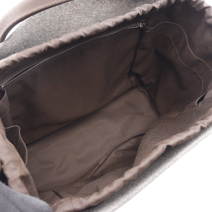 サックドパンサージュ グルーム ハンドバッグ トートバッグ フェルト グレー シルバー金具 2WAY U刻印 エルメス バッグ HERMES