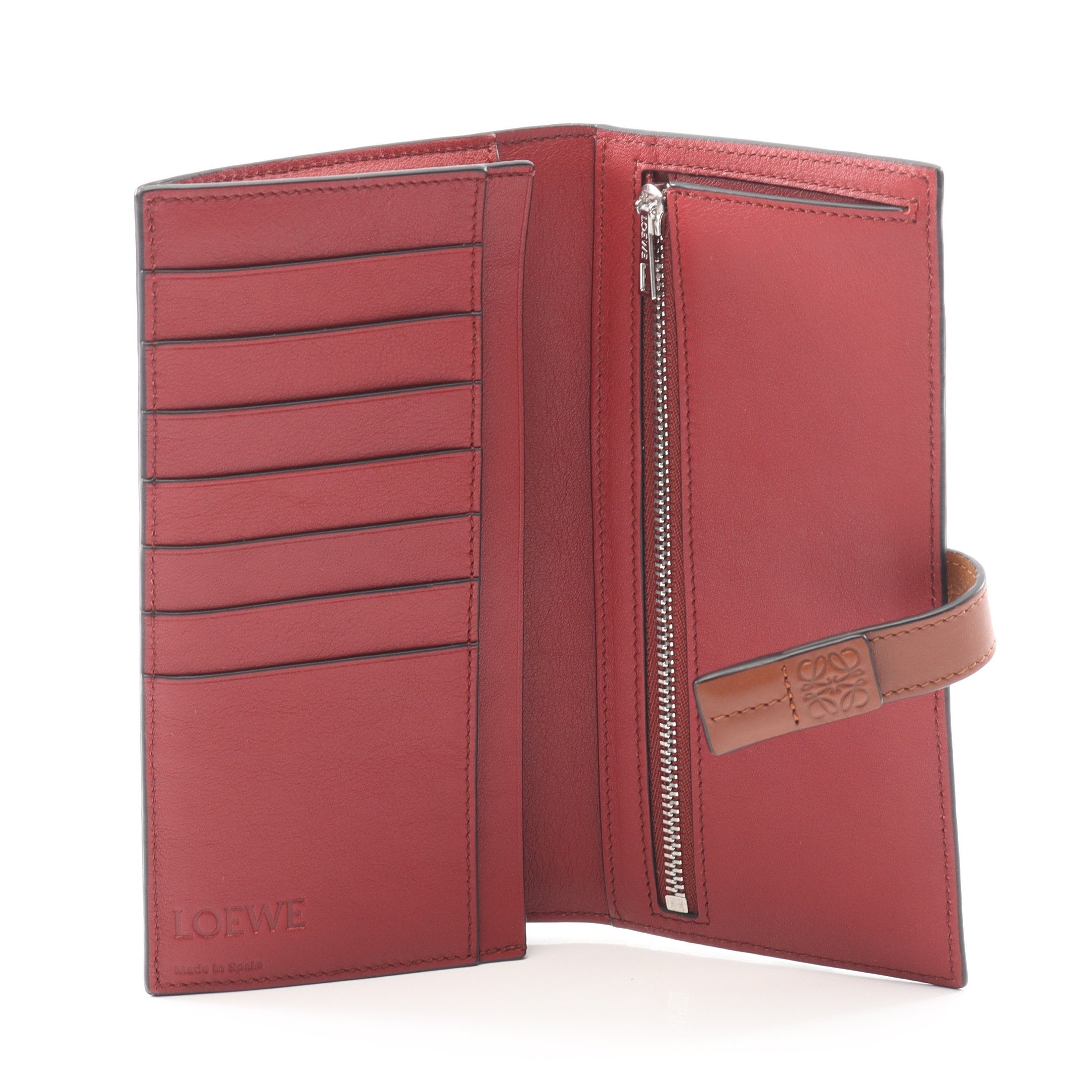 ロエベ LOEWE ラージバーティカルウォレット 長財布 ブラウン系 レザー バーティカル ウォレット ラージ 二つ折り長財布 レザー ライト