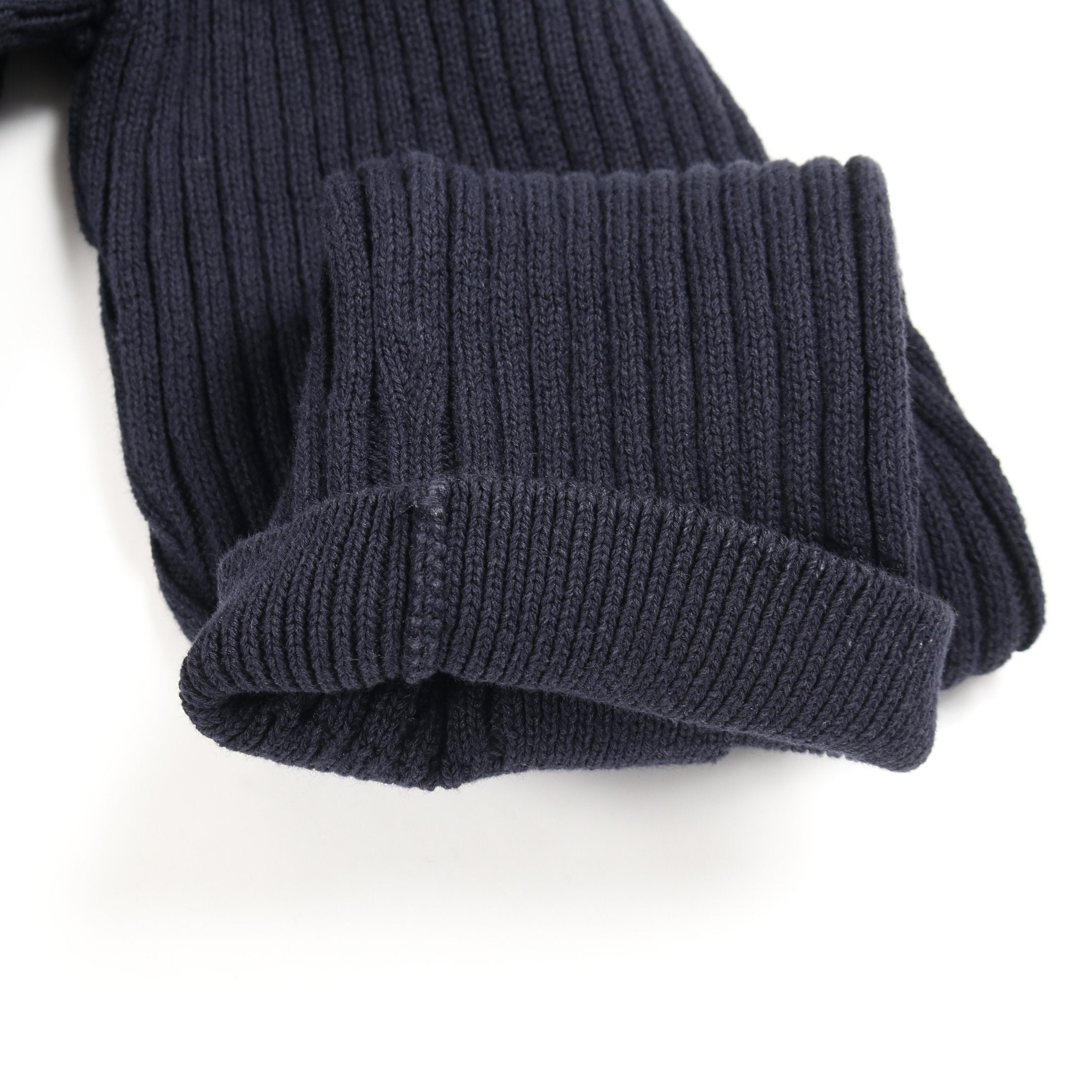 ココマークボタン ニット カーディガン コットン ネイビー シャネル