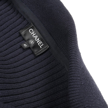 ココマークボタン ニット カーディガン コットン ネイビー シャネル トップス CHANEL