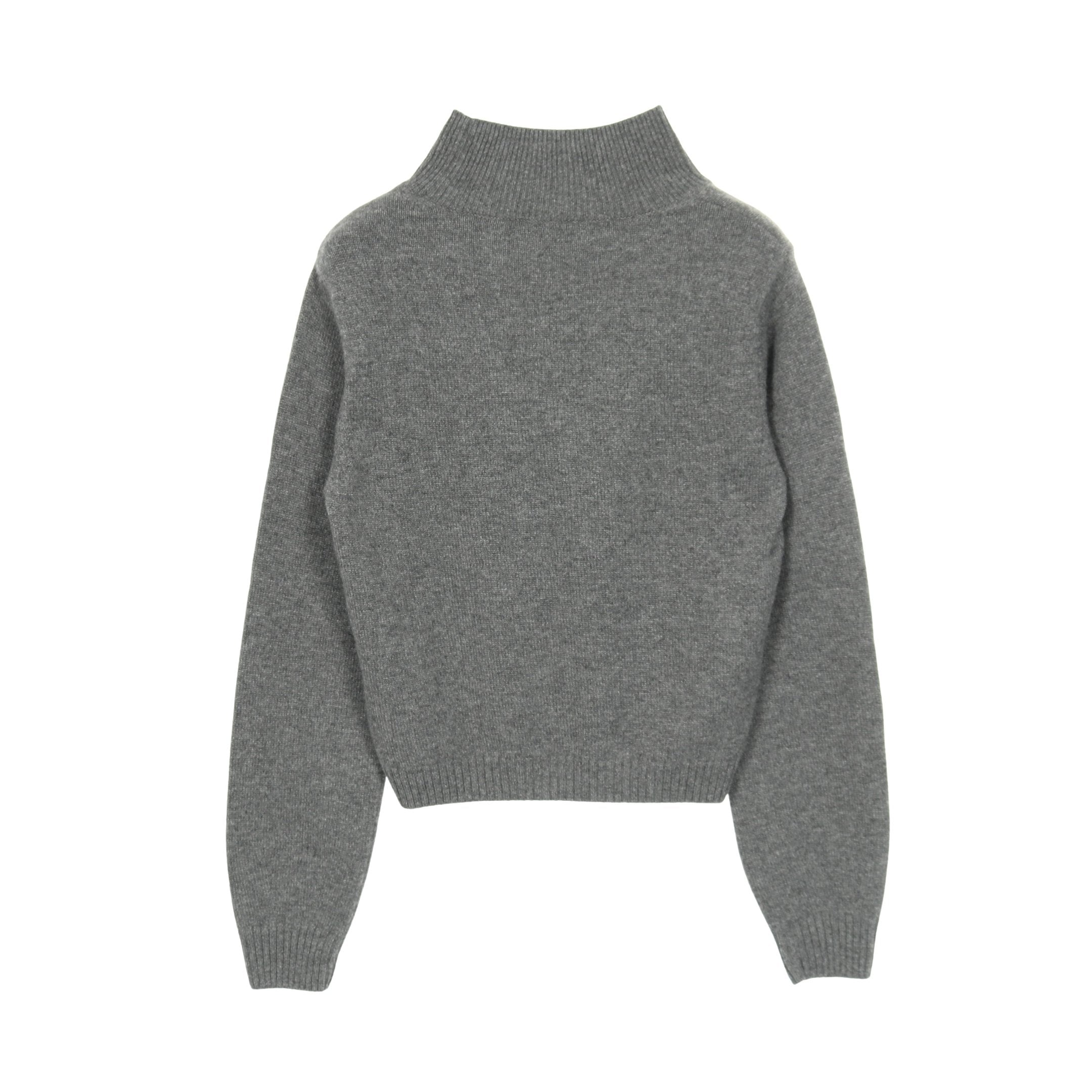 ニット ハイネック 刺繍 カシミヤ グレー フォクシー – RECLO