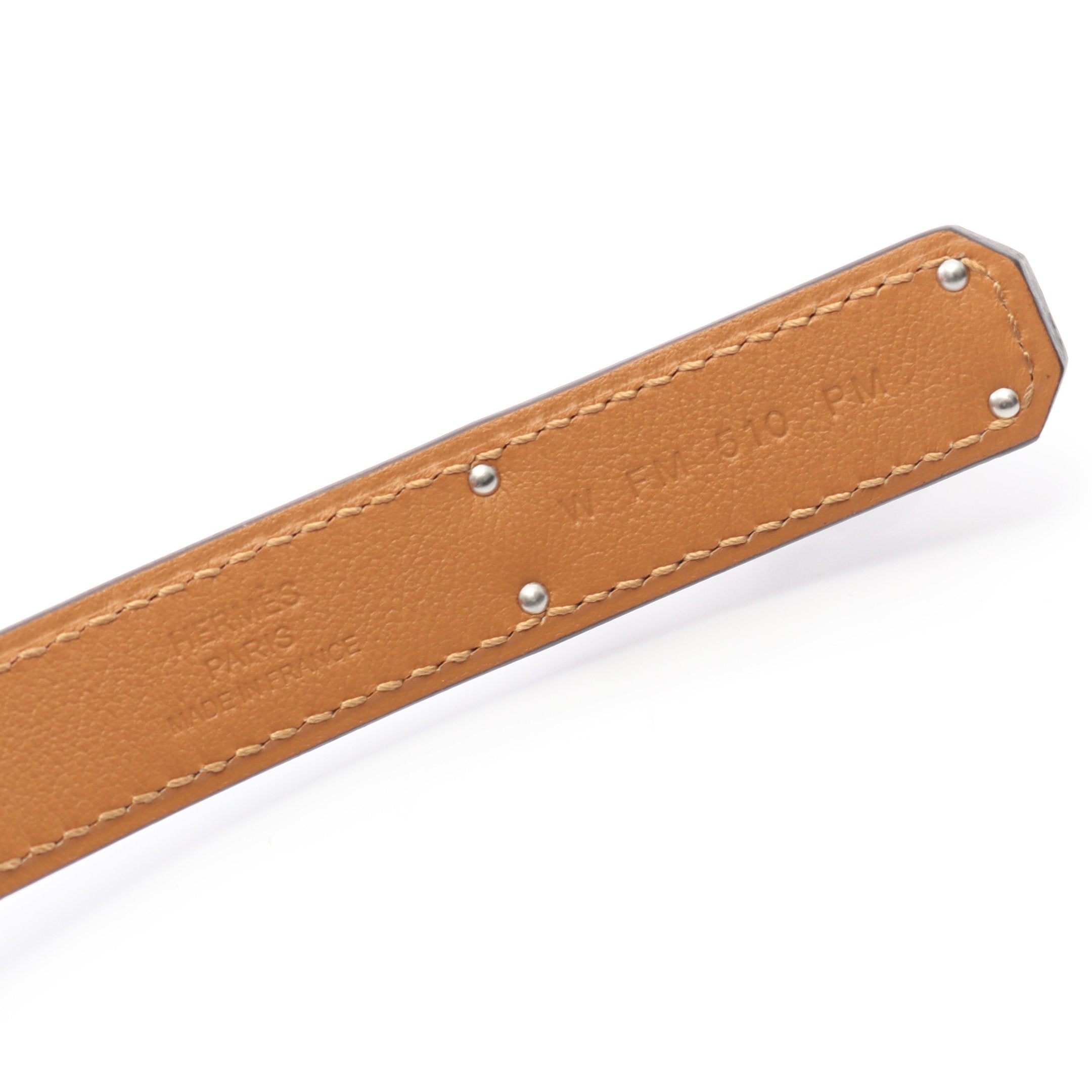 ケリーベルト ベルト ヴォーエプソン ホワイト シルバー金具 W刻印