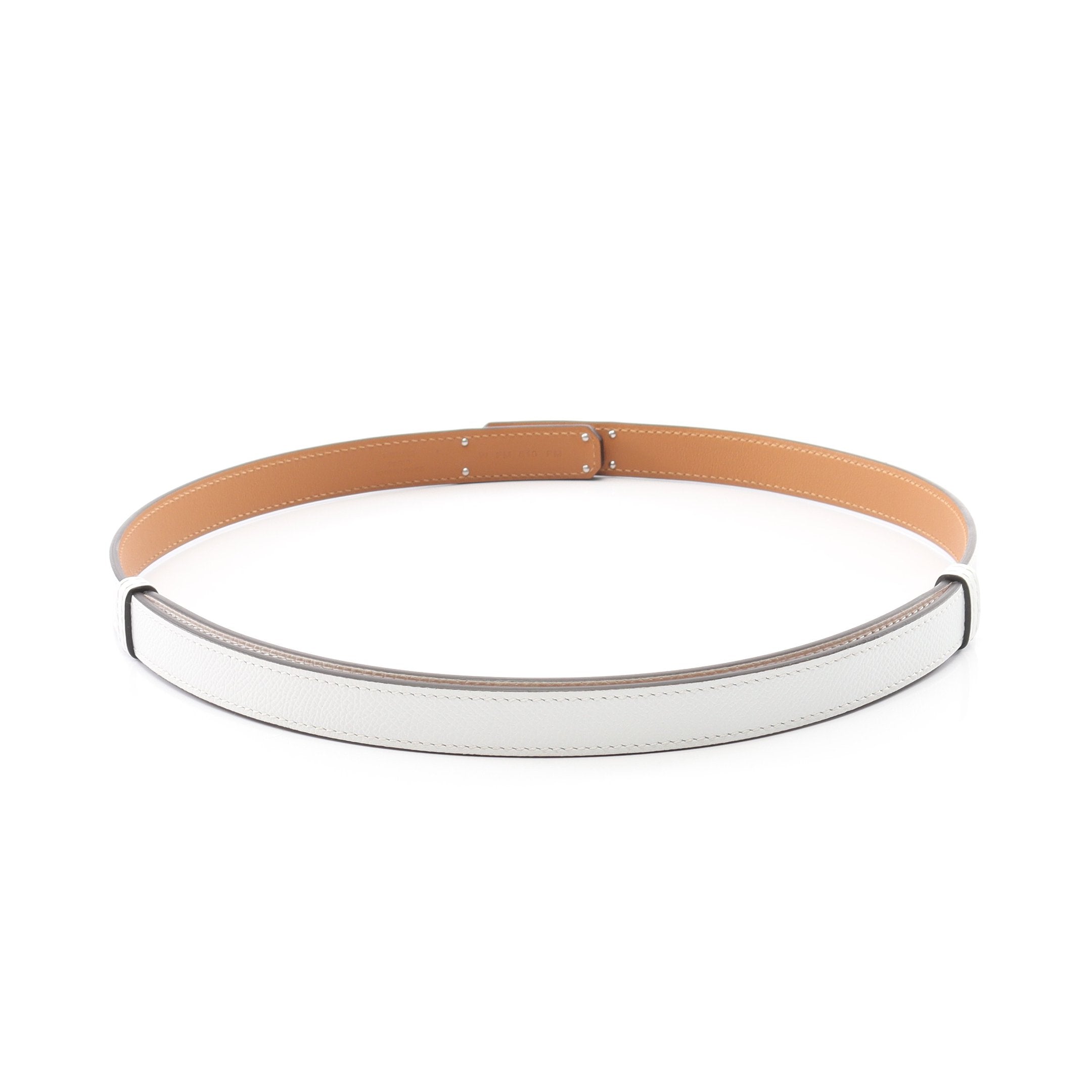 ケリーベルト ベルト ヴォーエプソン ホワイト シルバー金具 W刻印