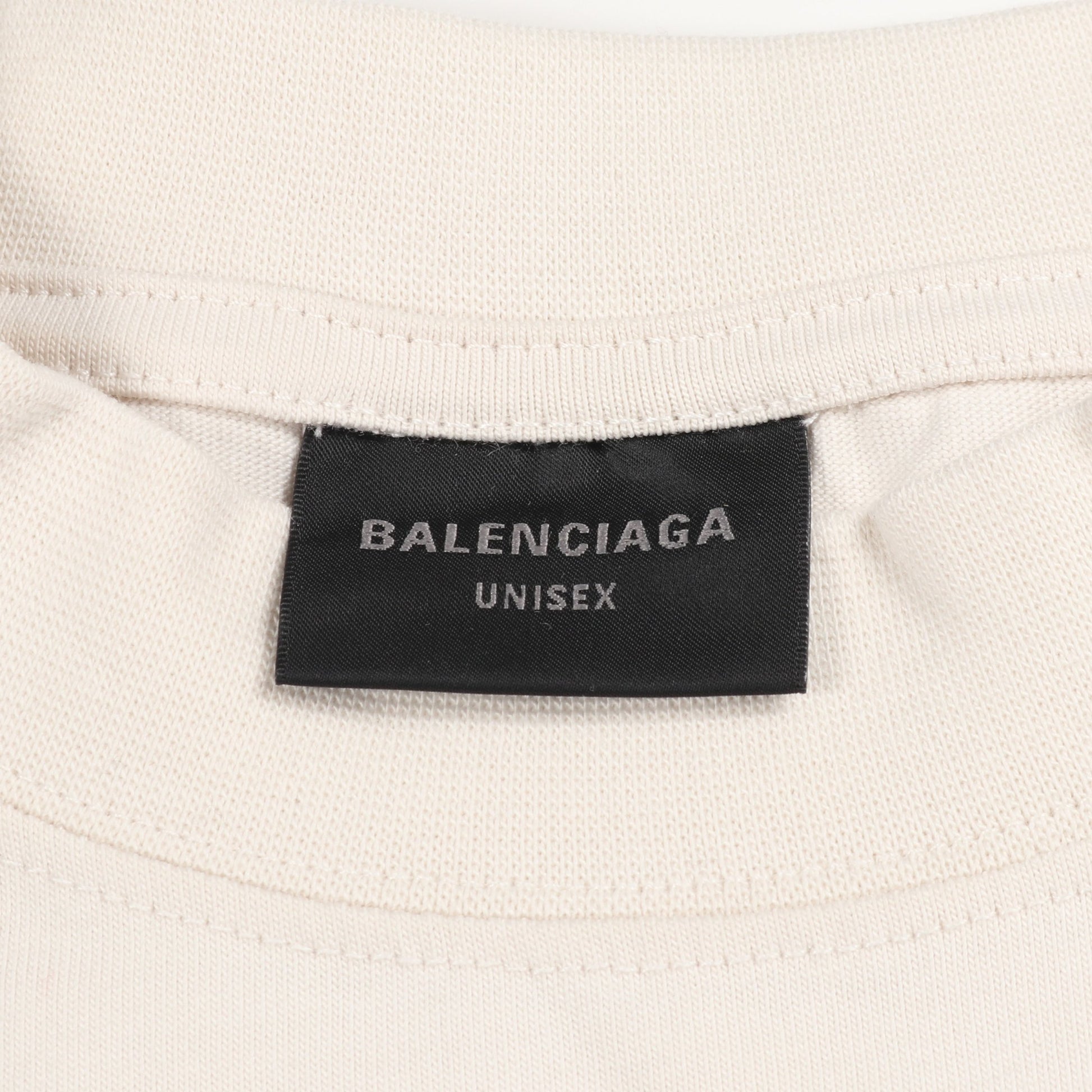 Political Stencil Tシャツ クルーネック 半袖 コットン オフホワイト バレンシアガ トップス BALENCIAGA