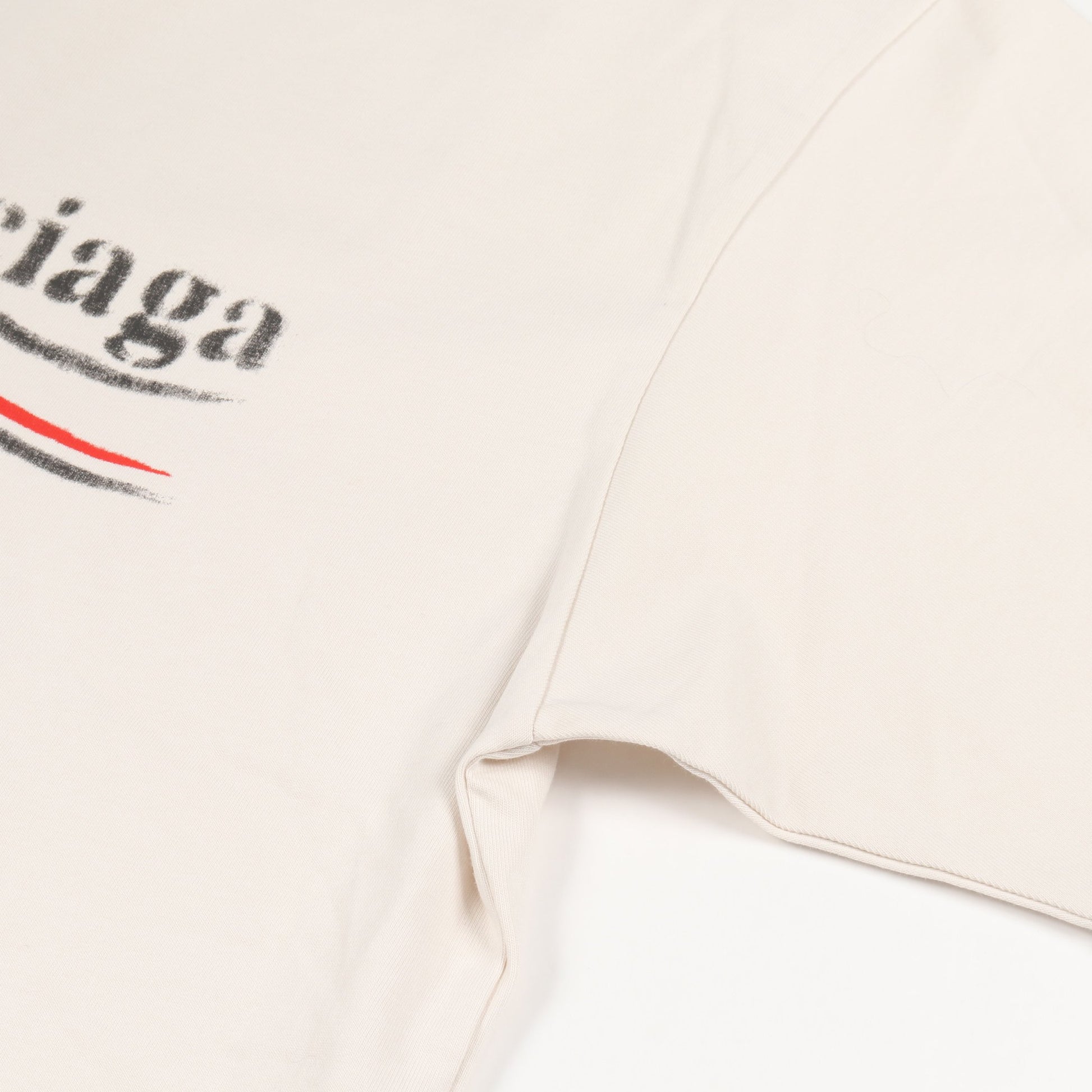 Political Stencil Tシャツ クルーネック 半袖 コットン オフホワイト バレンシアガ トップス BALENCIAGA
