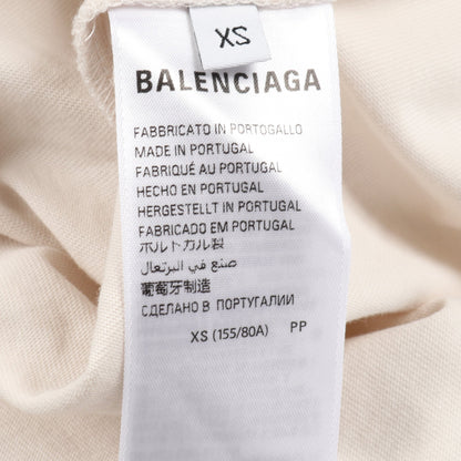Political Stencil Tシャツ クルーネック 半袖 コットン オフホワイト バレンシアガ トップス BALENCIAGA