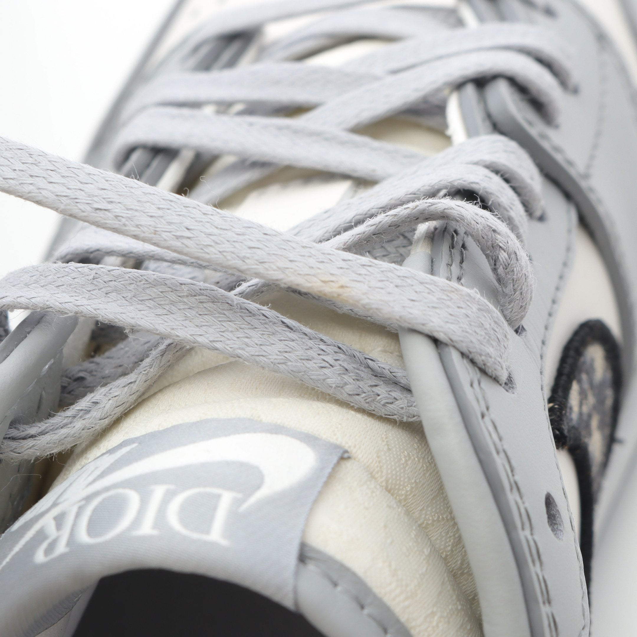 DIOR × Nike Air Jordan 1 Low スニーカー レザー キャンバス ホワイト