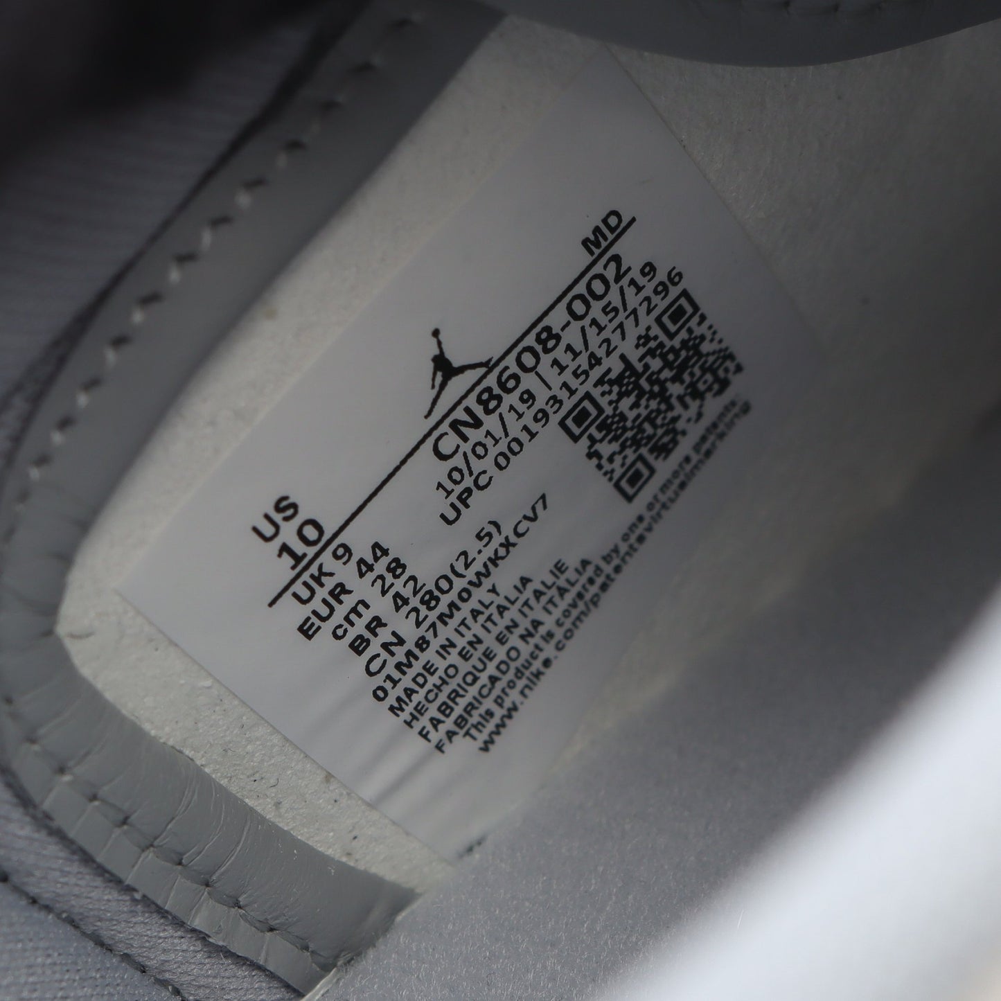 DIOR × Nike Air Jordan 1 Low スニーカー レザー キャンバス ホワイト グレー ディオール シューズ DIOR