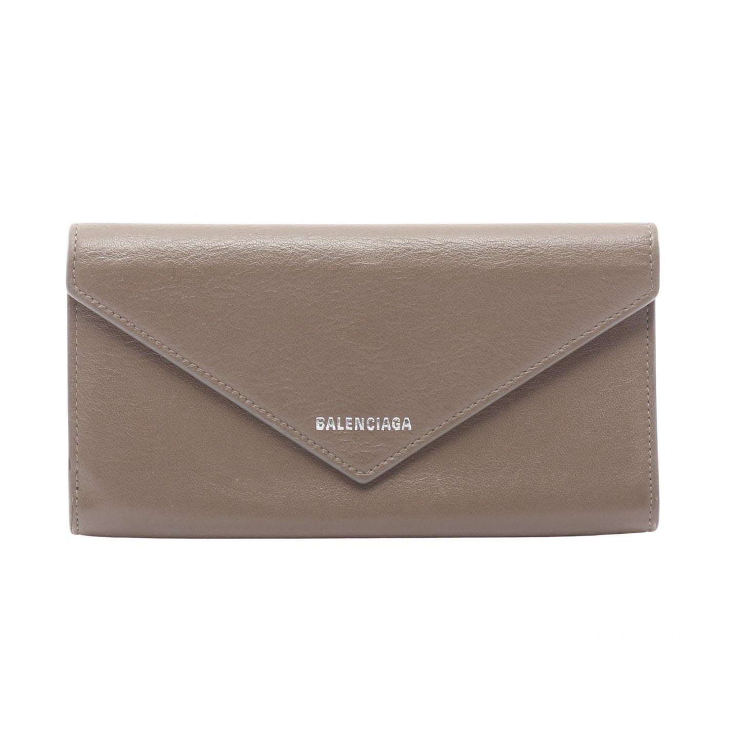 ペーパー 二つ折り長財布 レザー グレーブラウン バレンシアガ 財布・小物 BALENCIAGA