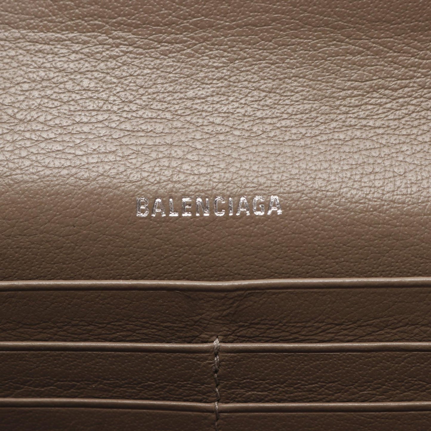 ペーパー 二つ折り長財布 レザー グレーブラウン バレンシアガ 財布・小物 BALENCIAGA