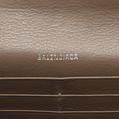 ペーパー 二つ折り長財布 レザー グレーブラウン バレンシアガ 財布・小物 BALENCIAGA