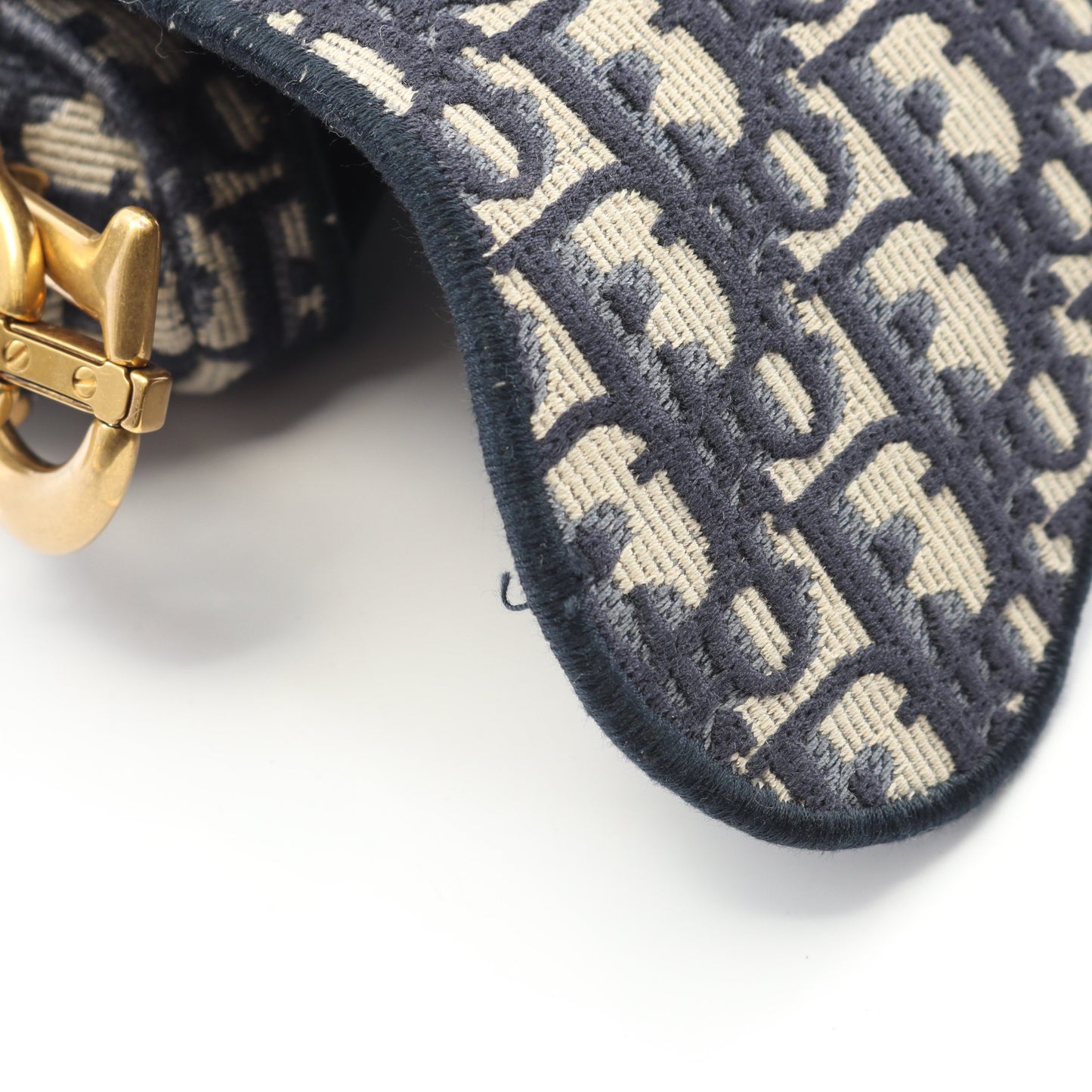 サドルバッグ オブリークジャカード ハンドバッグ キャンバス ベージュ ネイビー クリスチャンディオール バッグ Christian Dior