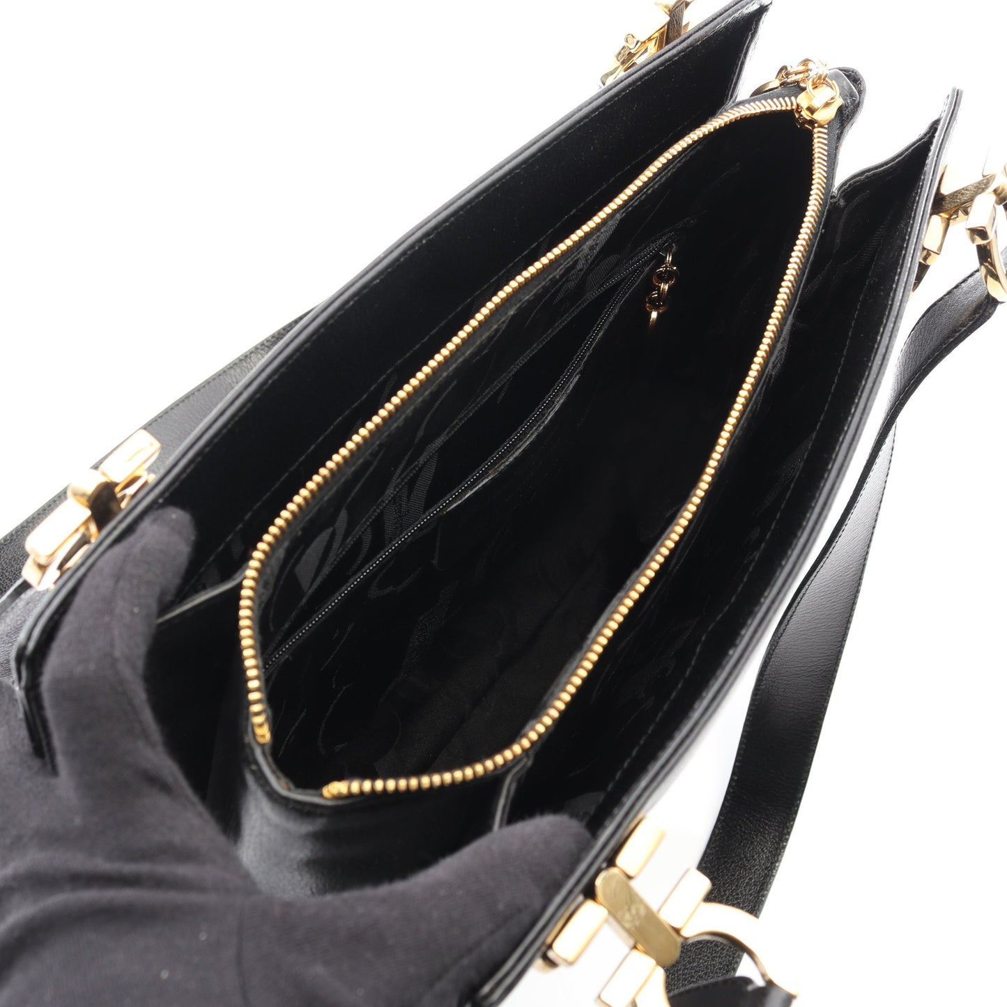 ガンチーニ ショルダーバッグ トートバッグ レザー ブラック サルヴァトーレフェラガモ バッグ Salvatore Ferragamo