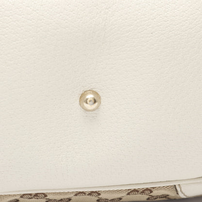 バンブー ホースビット GGキャンバス ハンドバッグ トートバッグ キャンバス レザー ベージュ オフホワイト グッチ バッグ GUCCI