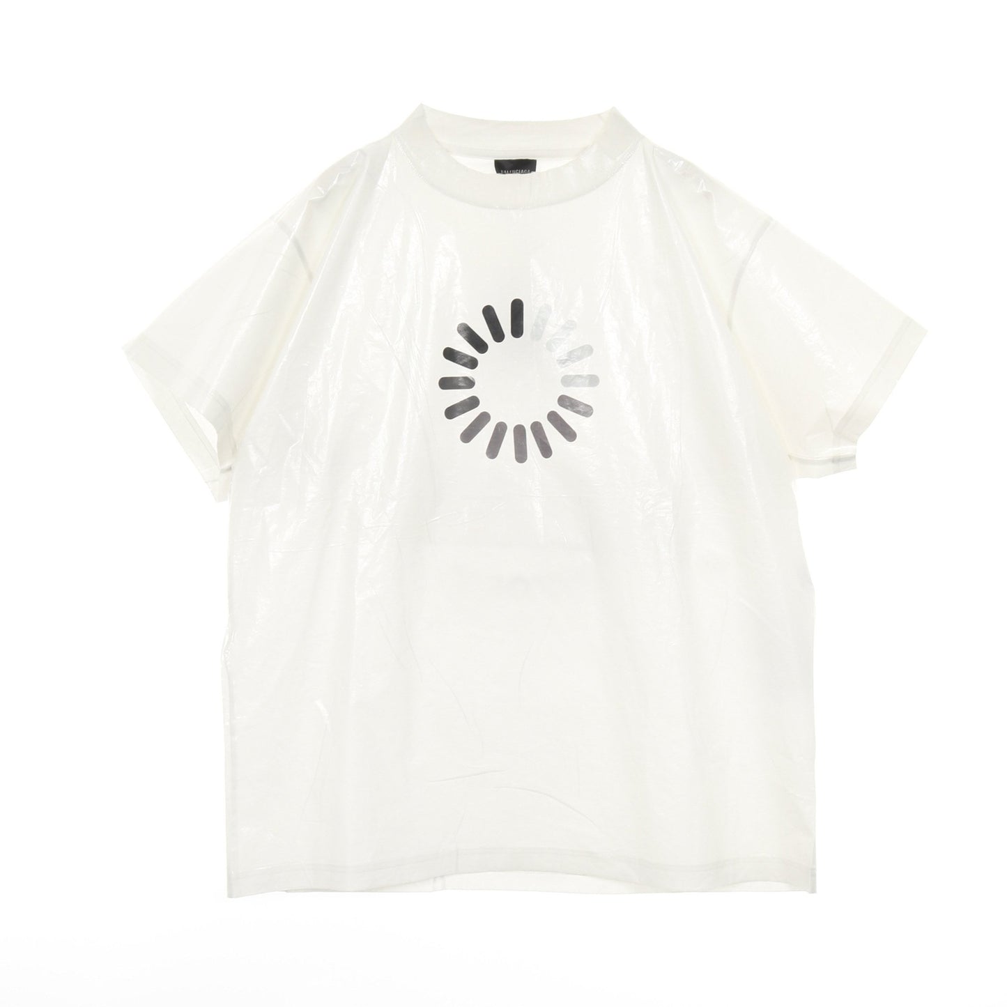 LOADING ERROR MISPLACED Tシャツ クルーネック 半袖 コットン オフホワイト ラミネート加工 バレンシアガ トップス BALENCIAGA