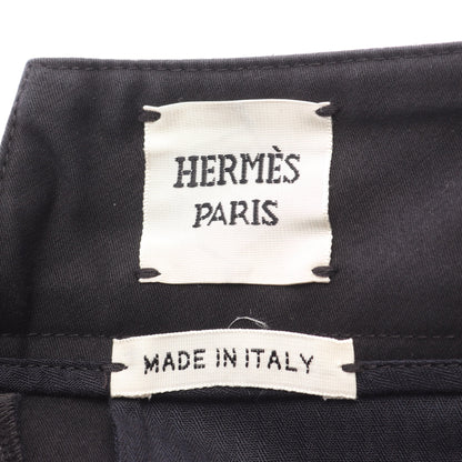 ワイドパンツ コットン ブラック エルメス ボトムス HERMES