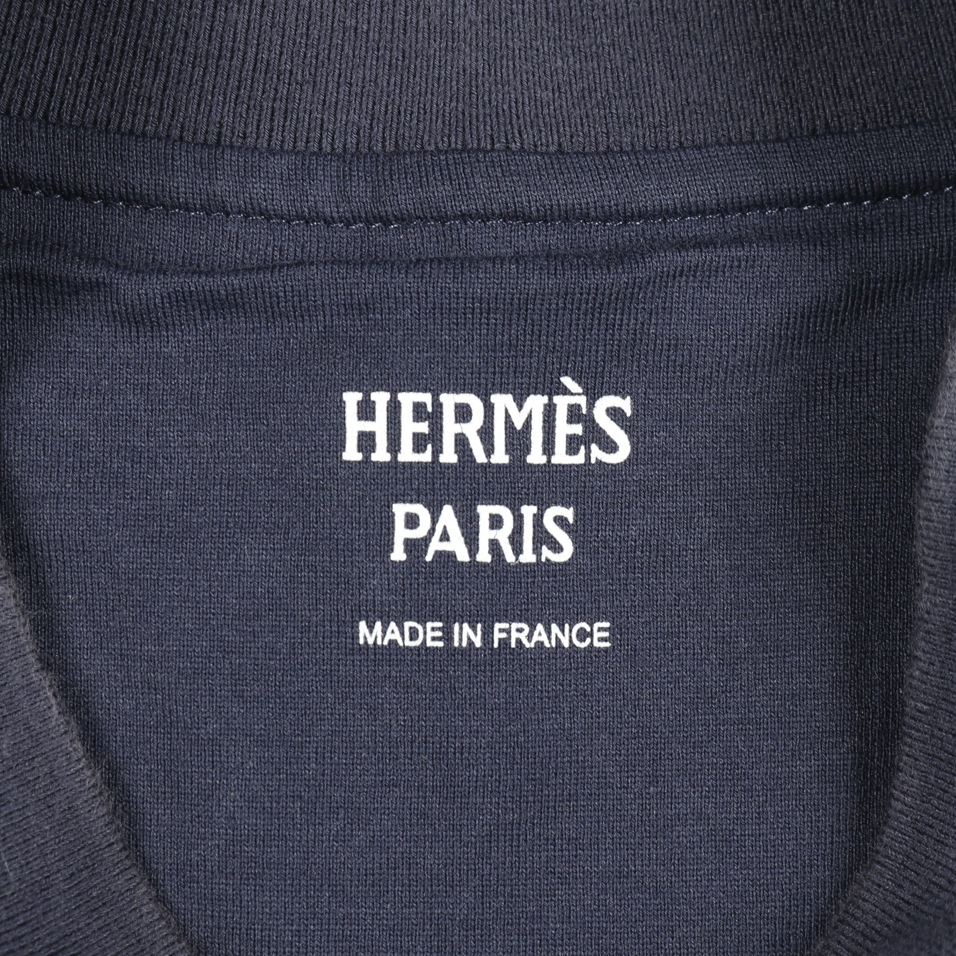 カノエ Tシャツ モックネック 半袖 コットン ネイビー レッド エルメス トップス HERMES