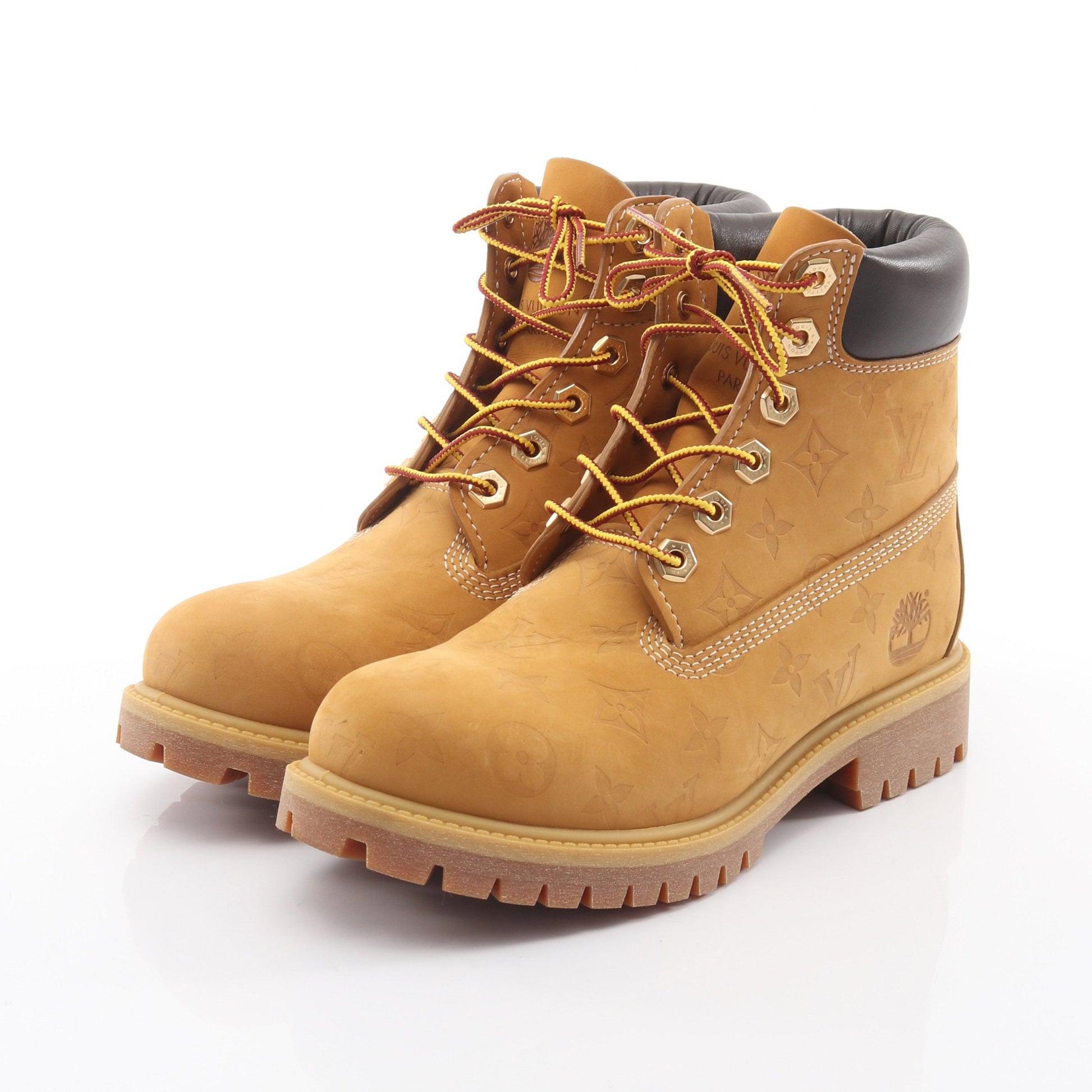 LV × Timberland 6-IN アンクル ブーツ ヌバック レザー ベージュ ダークブラウン ルイヴィトン シューズ LOUIS VUITTON
